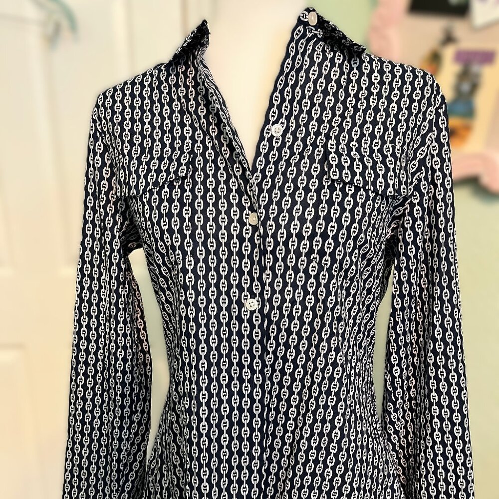 Nautica Button Up Blouse, Size L